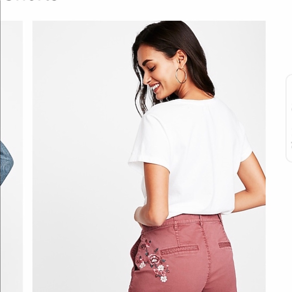 Express Embroidered Mid Rise Shorts - Picture 6 of 6